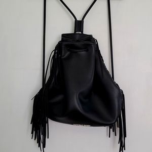 Victorias secret leather fringe bag